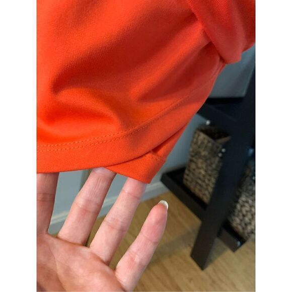Sexy stretchy crossover red/orange dress size small - Picture 3 of 6